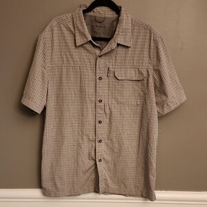 Eddie Bauer Gray Casual Button Down Shirt Relaxed Fit